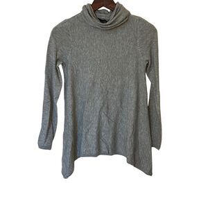 Willi Smith Cowl Neck Sharkbite Hem Pullover Sweater Heather Gray Small NWT